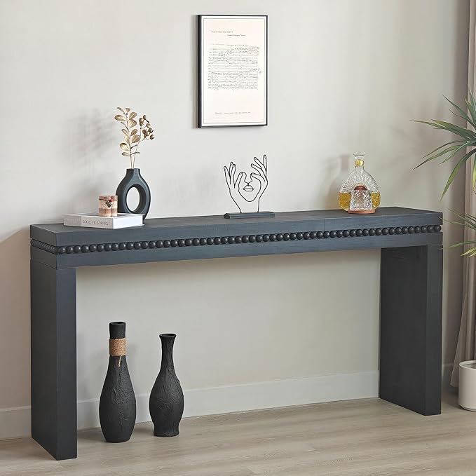 64" Console Table for Living Room, Long Sofa Table Behind Couch - Image 3