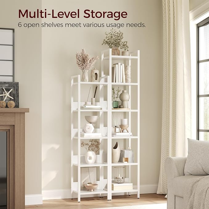 MAHANCRIS Bookshelf, 6-Tier Bookcase, Standing Book Shelf - Image 4