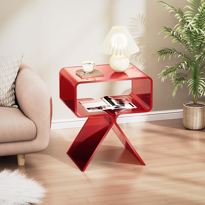 Acrylic Nightstand Side Table Modern Design Clear Home Decor Display End Table - Image 4