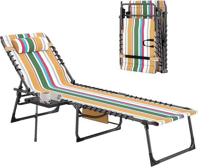 Outsunny Folding Chaise Lounge Chair Outdoor Tanning Chair by Outsunny