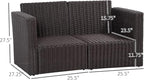 Outsunny 2 Piece Patio Wicker Corner Sofa Set, Outdoor PE Rattan Furniture - Image 3