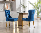 KCC Velvet Dining Chairs Set of 2, Upholstered High-end Tufted Dining Chair - Image 10