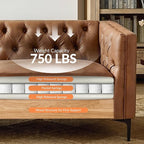 HULALA HOME 84" W Faux Leather Sofa Couch - Image 5