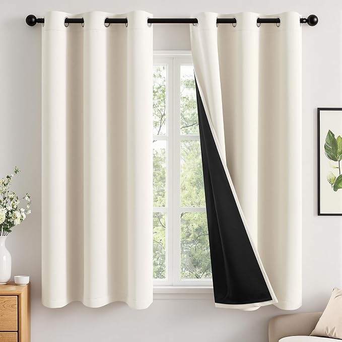 MIULEE Cream 100% Blackout Short Curtains by MIULEE
