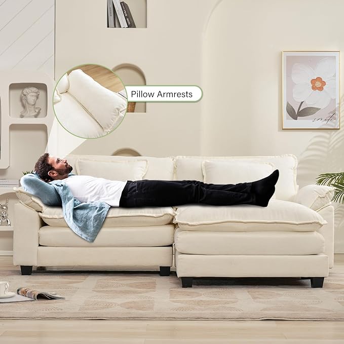 Oprisen 86" Modular Sectional Sofa, Comfy Cloud Couch Sectional Sofa - Image 5