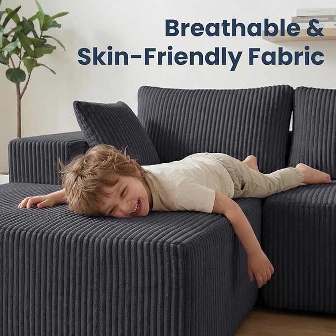 DUMOS 108" Boneless Couch, Cloud Sectional Couch - Image 6