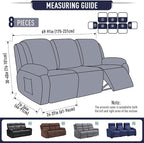 TAOCOCO Recliner Sofa Covers 8-Pieces Stretch Large Couch Covers - Image 5