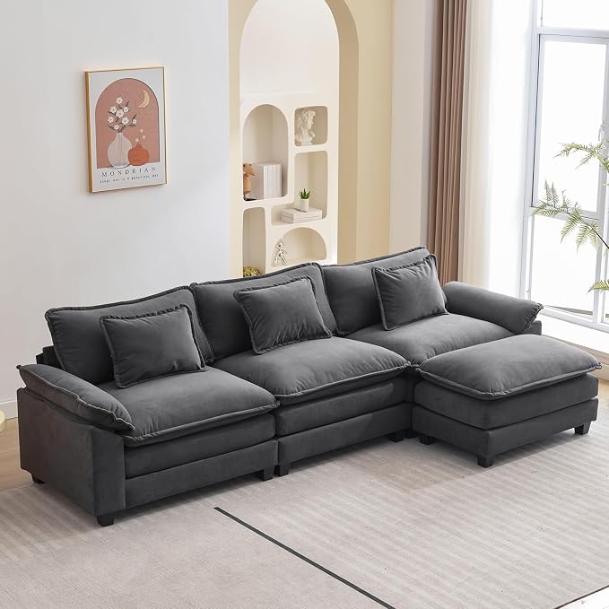 Oprisen 120" Modular Sectional Sofa, Comfy Cloud Couch Sectional Sofa by Oprisen