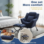 Lazy Chair with Ottoman, Large Accent Chair with Ottoman and a Throw Pillow - Image 5