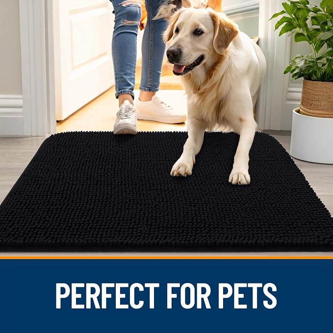 OLANLY Dog Door Mat for Muddy Paws 47x17, Super Absorbent Chenille Mud Mat | - Image 6