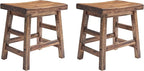 Alaterre Furniture Durango Set of 2 Industrial 20-Inch Wood Dining Stools – by AlaterreFurniture