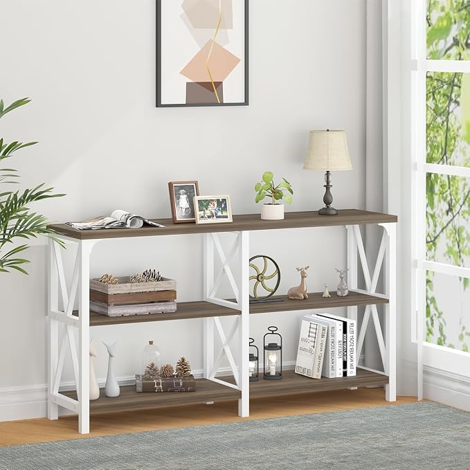 LVB Farmhouse Entryway Table, Industrial Wood Sofa Table - Image 3