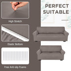 Peryiter 2 Pcs Sofa Covers Couch and Loveseat Covers Set Stretch Sofa Slipcover - Image 4