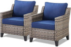 Patio Chairs Set of 2-All Weather Rattan Wicker Outdoor Chair - Image 9