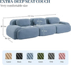 Boneless Sectional Couch, No Assembly Required, 117.3” Modular Cloud Sofa - Image 3