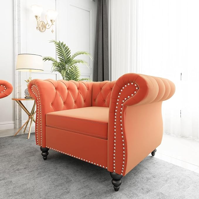 Mid-Century Sofa Chair, Velvet Accent Chair - Image 6