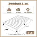 ROIL 4 Inch White Full Bed Frame - Image 2