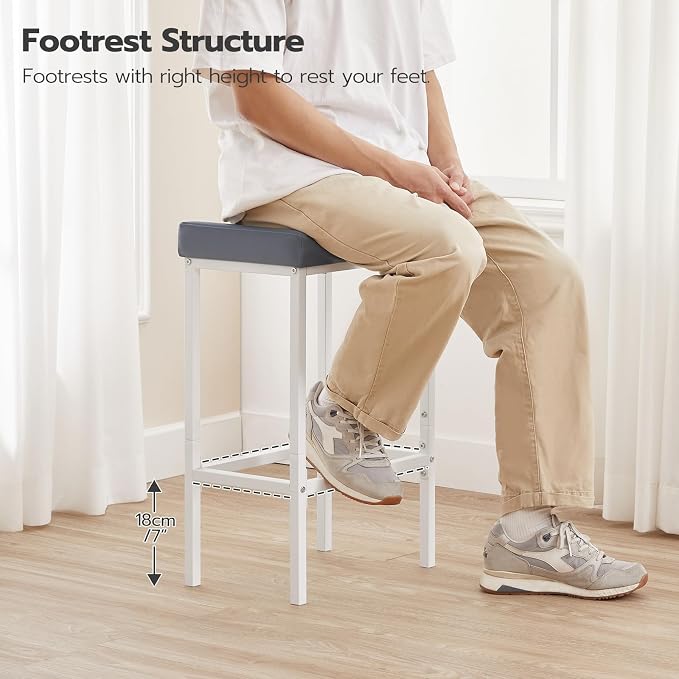 HOOBRO Bar Stools, 24.8 Inches, 2.4" Thick Upholstery - Image 6