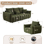 Antetek Set of 3 Teddy Sofa for Living Room, Modern 2 Units Deep Seat Sofa - Image 2