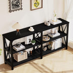LVB Industrial Entryway Table, Farmhouse Rustic Console Tables Behind Couch - Image 7
