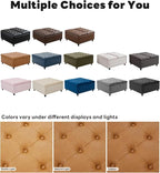 Tbfit Large Square Storage Ottoman Bench, Tufted Upholstered Coffee Table - Image 6