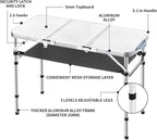 Yriuat Folding Camping Table 3ft Portable Picnic Table Adjustable Height Small - Image 4