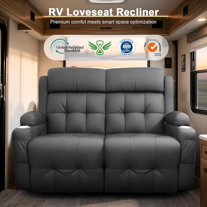 RV Loveseat Recliner Sofa, Wall Hugger Recliners - Image 8