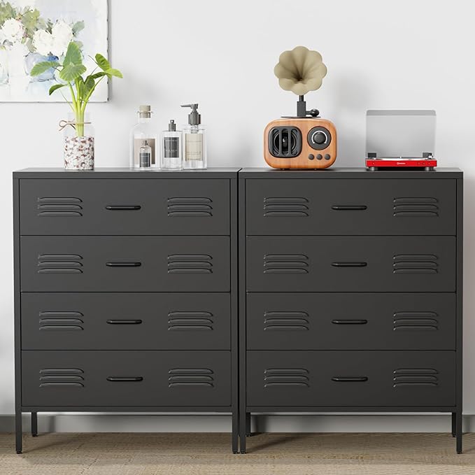 LCAOPC Black Metal 4 Drawer Dresser - Image 6