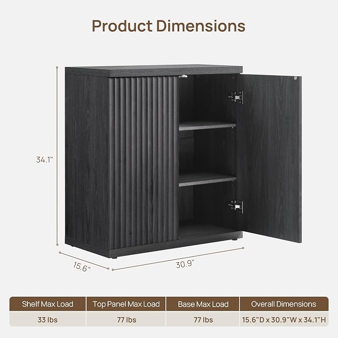 SICOTAS Buffet Cabinet with Storage Accent Sideboard Modern Credenza with Doors - Image 3