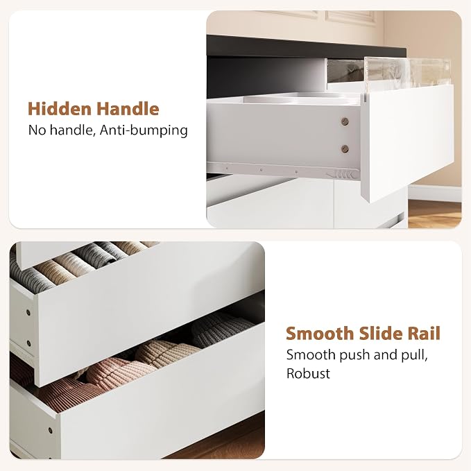 Jocoevol Modern LED 6 Drawer Dresser - Image 6