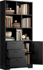 IRONCK Bookshelf, 70.9 Inch Tall Bookcase, 3-Tier Bookshelves by IRONCK