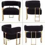 Modern Boucle Barrel Living Room Chairs Set of 2, Sherpa Upholstered Accent - Image 8