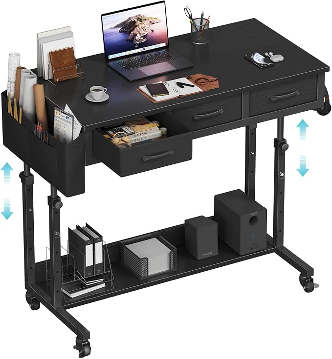 Rolling Standing Desk Adjustable Height by Unknown