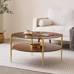LumFurn Extra Large Round Coffee Table, Mid-Century Modern Design, D34 x H17 in - Image 3
