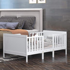 Costzon Toddler Bed Frame, 2 in 1 Convertible Wood Kids Bed w/Double Side - Image 7