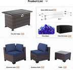 Kullavik 8 Pieces Outdoor Patio Furniture Set, Sectional Sofa Set - Image 6