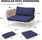 Crestlive Products Outdoor Patio Furniture Set, 4 Seater Modular Oversized - Image 3