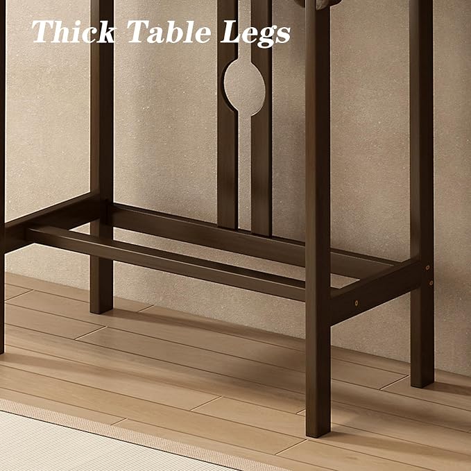 Bamboo Console Table with Drawer, Small Sofa Tables with Open Shelf, Chinese - Image 7