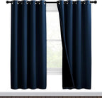 NICETOWN Moroccan Blue Full Shade Curtain Panels, Pair of Thermal Insulated & by NICETOWN