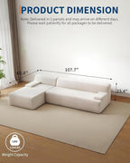PeakPursuit Oversized 108" Corduroy Cloud Sectional, Left-Facing Chaise - Image 2
