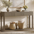 SICOTAS Entryway Table with Storage, 60.74" W Console Table with 3 Fluted by SICOTAS