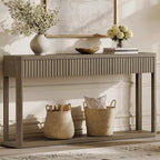SICOTAS Entryway Table with Storage, 60.74" W Console Table with 3 Fluted by SICOTAS