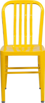 Flash Furniture Gael Commercial Grade 2 Pack Yellow Metal Indoor-Outdoor Chair - Image 5
