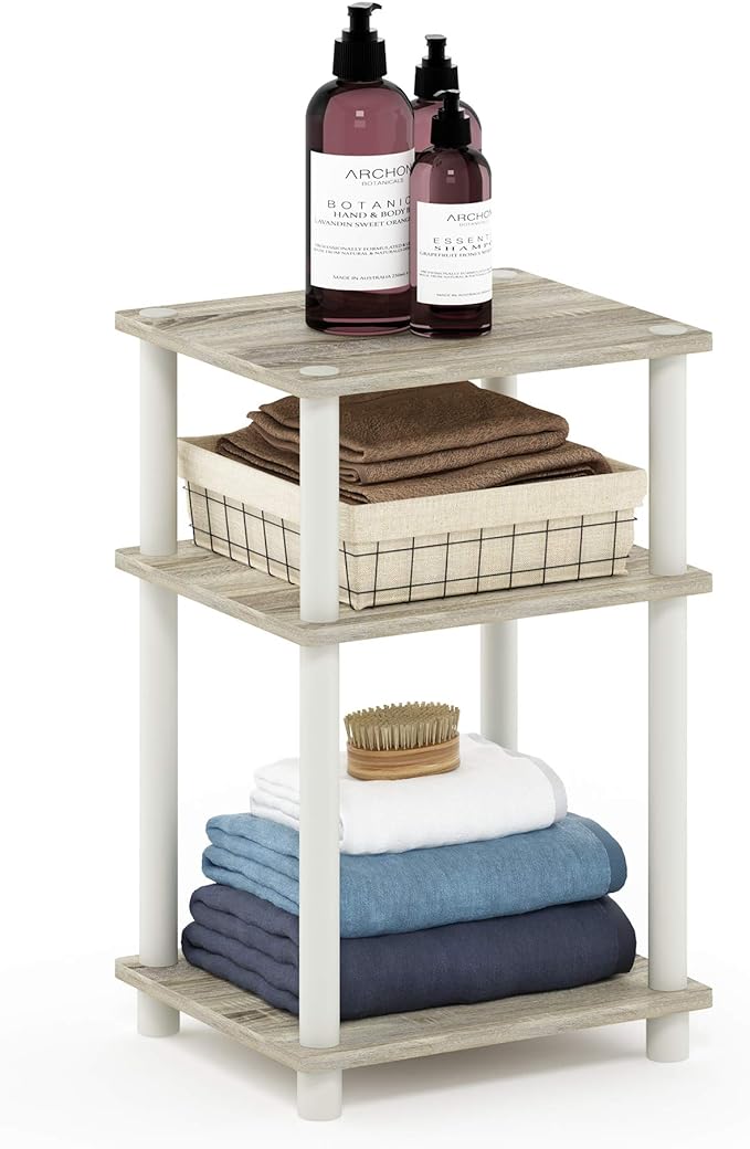 Furinno JUST Side Table, 3-Tier End Table, Open Shelves Night Stand, Bedside by Furinno-FitsYourSpaceFitsYourBudget