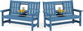 SERWALL Outdoor Bench with Cup Holder, Oversized 58" HDPE Porch Bench Suitable by SERWALL