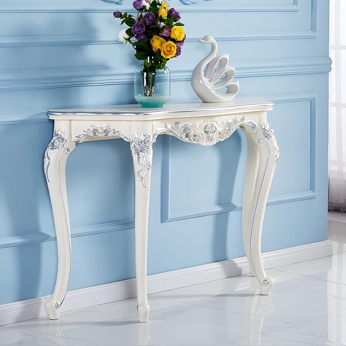 Vintage French Console Table, Wood Entryway Table - Image 2