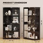 BROTTAR Display Cabinet with Glass Doors, 4-Tier Curio Cabinet with 3 Color - Image 2