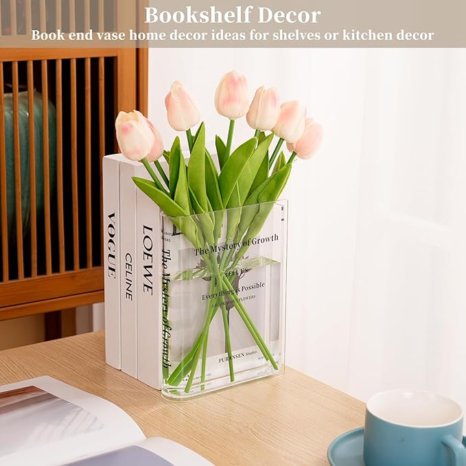 Puransen Clear Bookend Vase for Flowers - Image 2