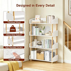 4-Tier Wooden Bookshelf, Modern Open Bookcase - Image 4