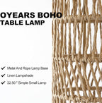 OYEARS 22.5" Boho Table Lamps Set of 2 - Image 2